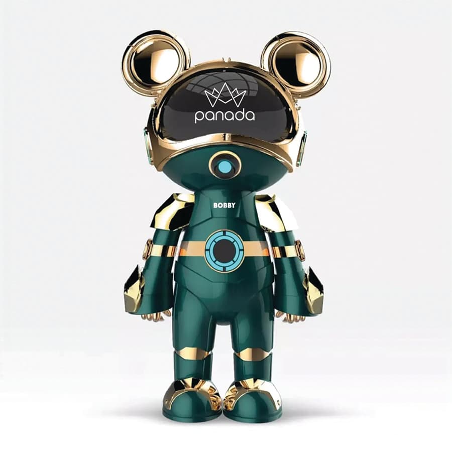 Bobby Robot Nargile Takımı Green - Gold - Masaüstü Nargile Takımları | Nargile Malzemesi