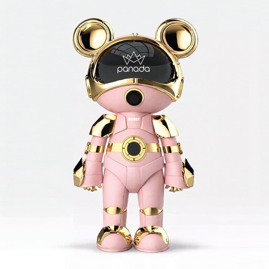 Bobby Robot Nargile Takımı Pink - Gold - Masaüstü Nargile Takımları | Nargile Malzemesi