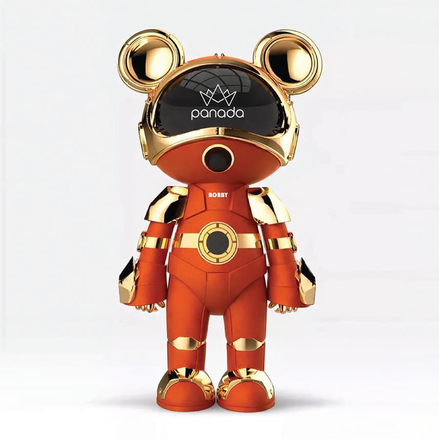 Bobby Robot Nargile Takımı Orange - Gold - Masaüstü Nargile Takımları | Nargile Malzemesi