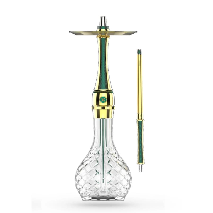 Maxx Royal Emerald Gold Eco Hookah Set - Russian Hookah Sets | Nargile Malzemesi