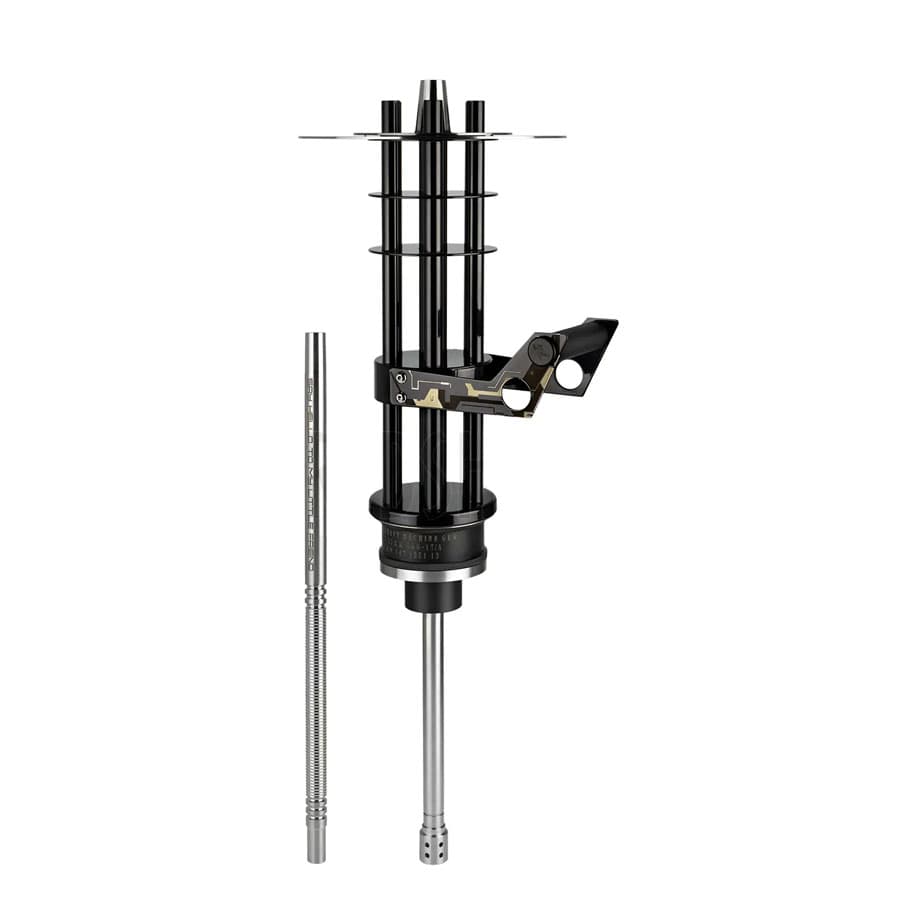 Shi Carver Minigun Black Russian Hookah Set (Base Not Included) - Russian Hookah Sets | Nargile Malzemesi