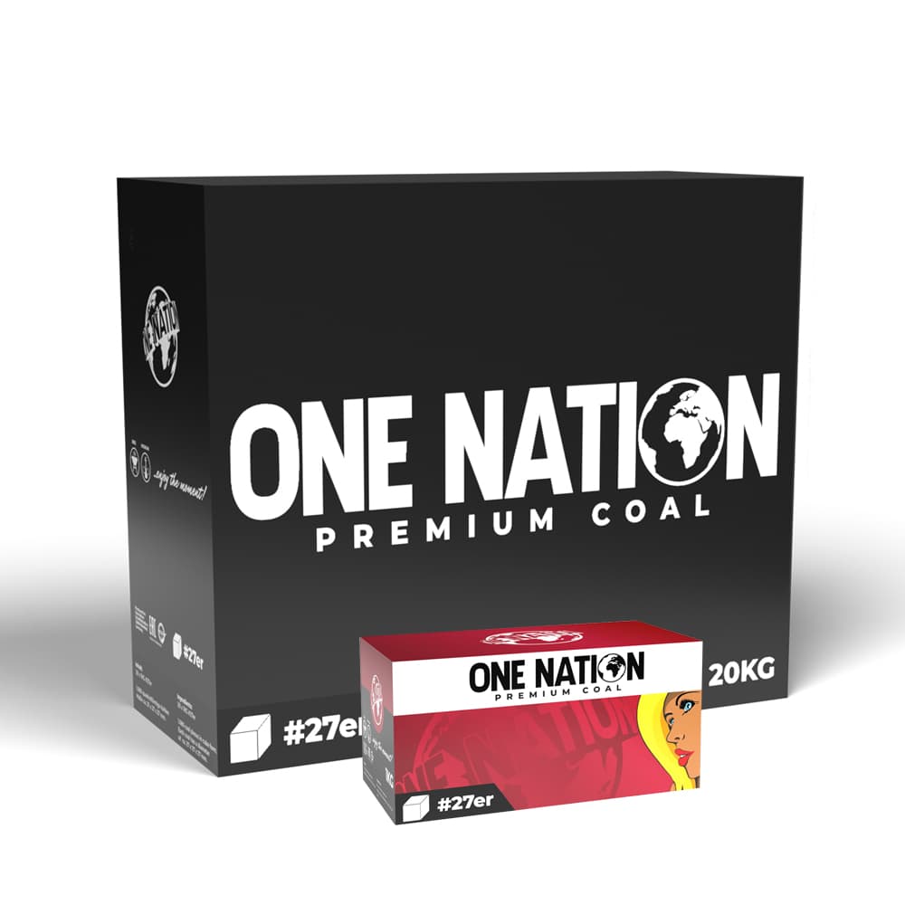 One Nation 27 mm Natural Coconut Hookah Charcoal 1 kg - Hookah Charcoal | Nargile Malzemesi