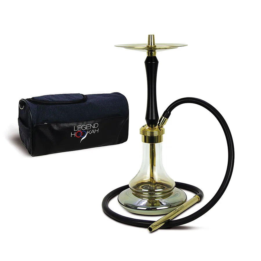 شيشة ستانلس ستيل كاملة Legend Hookah LH014 مع حقيبة - ذهبي مطلي بالتيتانيوم - شيشة Legend | Nargile Malzemesi
