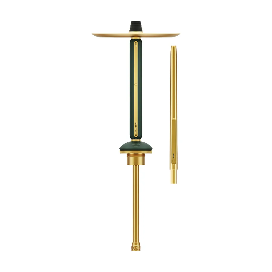 شيشة Alpha Hookah Echo روسية كاملة – Gold Emerald Green - أطقم شيشة روسية | Nargile Malzemesi